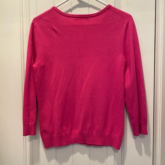 CABLE & Gage Button Down Cardigan Crew Neck Sweater Lightweight Bright P… - Picture 11 of 13